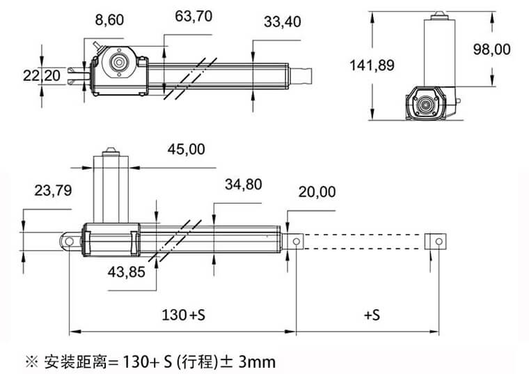 辦公升降電動(dòng)推桿結(jié)構(gòu)圖